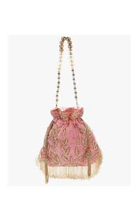 Bolso de mano tipo Potli con cordón, bordado y con cuentas, para fiestas, bodas, o como estuche para joyas y cosméticos. - Product Image 2