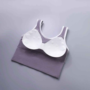 Ensemble Leggings Longs Couleur Unie et Soutien-Gorge de Sport Croisé pour Femme, Respirant, Spandex/Nylon, Col U, Taille Haute, Gym, Yoga, Grandes Tailles - Product Image 2