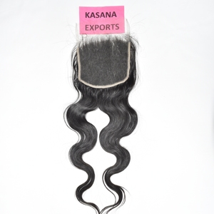 Cheveux humains indiens 6*6 HD, lots de mèches avec closure, traitement naturel, sans perruques frontales en dentelle, pour tressage à la machine, double trame, ondulations profondes - Product Image 1
