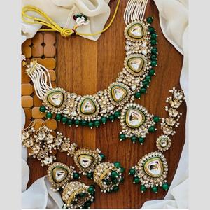 <b>Bridal</b> Kundan Stone Choker Necklace <b>Set</b> with Earrings-Elegant Imitation <b>Jewelry</b> - Product Image 1