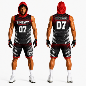 SINEWY SPORTS Nighthawks Hooded Compression 7v7 Uniform OEM Printed Jersey Shorts Sublimated Unisex - Product Image 2