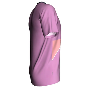 Maillot de football pour homme à col en V, bicolore bleu et rose, manches courtes, en polyester respirant, coupe classique, toutes saisons - Product Image 6