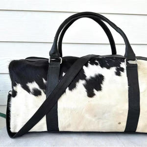 Bolsa de Viaje de Cuero Genuino, Ligera, Hecha a Mano, con Cierre de Cremallera, Estilo Vintage, Grande - Product Image 1