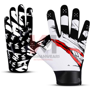 Gants de football américain ultra-adhérents avec paume en silicone, logo personnalisé, gants professionnels pour receveurs, équipement d'entraînement haute adhérence, vente en gros - Product Image 2