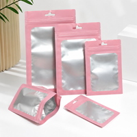 Sacs Mylar à fermeture éclair autoportants holographiques, sacs Mylar argentés aluminisés, emballage anti-odeur pour attaches pour cheveux et cils