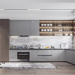 Gabinetes de Cocina Modulares Modernos Personalizados JY Project, Madera Blanca Ecológica RTA para Casa de Campo, Venta al por Mayor de Fábrica para Apartamentos - Product Image 3