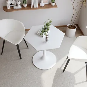 Minimalist <b>White</b> <b>Round</b> Iron Coffee <b>Table</b> Modern Geometric Design Wedding Party Indoor Living Room Furniture Durable Floor Mount - Product Image 5