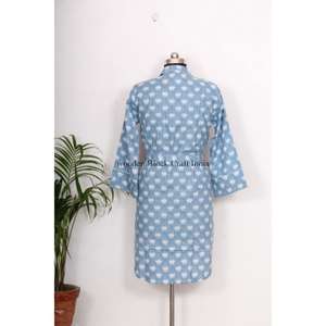 Chemise longue en coton style kimono pour femme, charme capricieux, élégance fluide et soyeuse, robes décontractées en gros - Product Image 6