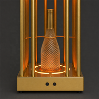 Présentoir à Bouteilles LED Personnalisé en Forme de Cage à Oiseaux, Présentoir à Vin pour Service VIP en Boîte de Nuit, Glorificateur de Vin en Fer, Présentoir d'Ambiance pour Bar