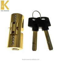 Nuevo Diseño OEM, Cerradura Cilíndrica Europea de Latón Brillante de la Mejor Calidad, Grabada con Láser, Kit de Llaves Maestras, 2 Llaves, 60 mm ANSI