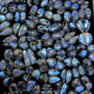 Lote de Gemas de Piedra Lunar Arcoíris Natural Blanca y Azul, Formas Mixtas, para Joyería, 16x10x3mm 20x12x3mm, Promedio 10 Quilates - Product Image 5