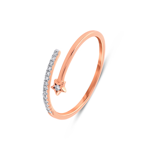 Anillo Quiet Radiance con Diamantes en Oro Amarillo de 18K y Banda Delicada de Oro con Diamantes Pavé - Product Image 1