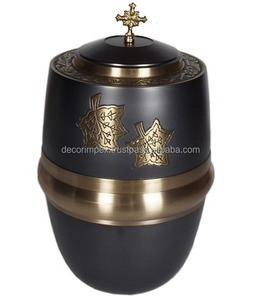 Modern Eco-Friendly Cremation Urns by Hand Carving with Color Finish Best Selling Solid Brass Adult Keepsake Funeral Urn - Product Image 1