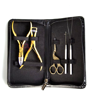 Kit de Pinzas para Extensiones de Cabello de Acero Inoxidable con Tijeras y Herramientas, Revestimiento de Color Personalizado para Instalación y Remoción - Product Image 4