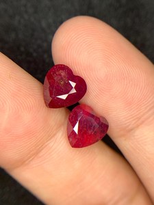 Pierre précieuse en rubis naturel en forme de cœur, pour la fabrication de bijoux, bague, pendentif, boucles d'oreilles, cadeau pour femmes - Product Image 1