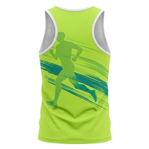 OEM Custom Design Sublimated <b>Stretch</b> Eco-Friendly Quick Dry Summer Sports Jersey Sleeveless Marathon Singlet Men's High Quality - Product Image 3