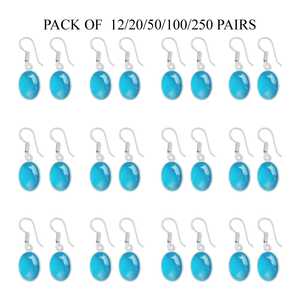 Elegantes Pendientes Colgantes de Latón Plateado con Calcedonia Azul, Estilo Bohemio, con Forma de Corazones, Ideales para Regalo de Fiesta, Ecológicos - Product Image 4