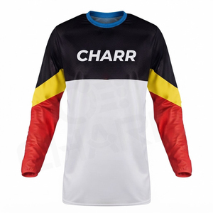 เสื้อเจอร์ซีย์มอเตอร์ไซค์วิบากสำหรับแข่งรถ MX แขนยาว แห้งเร็ว ผลิตจากโพลีเอสเตอร์ 100% รับผลิตตามสั่งพร้อมโลโก้ - Product Image 1