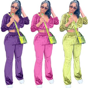 ชุดวอร์ม2ชิ้นกางเกงขาบานสำหรับผู้หญิงชุดวอร์ม2ชิ้นสำหรับฤดูหนาวชุด2025ใหม่ล่าสุด - Product Image 5