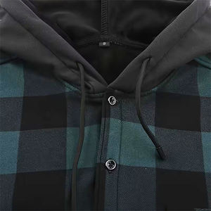 Veste en flanelle à capuche pour homme de haute qualité avec poche poitrine, respirante, écologique et antibactérienne, grande taille, streetwear - Product Image 4