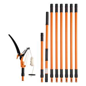Manual Pole Saw 4.46-26.4ft <b>Extendable</b> <b>Tree</b> <b>Pruner</b> Scissors Sharp 65Mn Steel Blade Lightweight Fiberglass Handle Two Saws Model - Product Image 1