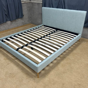 Cama Moderna Tapizada con Base de Plataforma Tamaño <span class=keywords><strong>Queen</strong></span>, Cabecera Acolchada y Fácil Montaje - Product Image 4