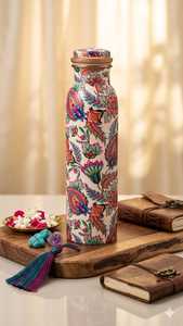 Classic Copper Water Bottles With Floral And Cartoon Designs Screw-On Cap Insulated Single Wall Bottle Unisex Gift - Product Image 2