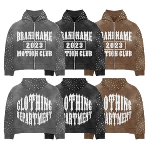 Sudadera con Capucha Estampada para Hombre, Estilo Urbano, Oversize, con Diseño de Puntos Negros, Tejida, 100% Algodón - Product Image 1