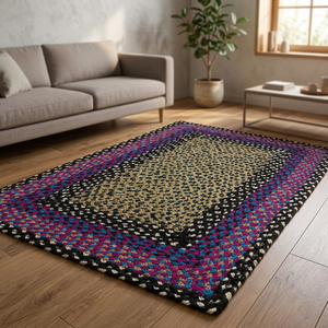 Tapis géométrique bohème en jute fabriqué à la machine, adapté aux animaux domestiques, antidérapant, écologique, pour la décoration du salon - Product Image 5