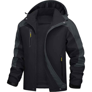 Chaqueta Softshell con Capucha para Hombre, Forro Polar, Impermeable, Cortavientos, Diseño Color Block, Deportiva, Tejido de 220g - Product Image 6
