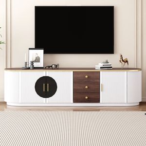 Mobile TV Moderno Minimalista U Can 70.8 con 3 Cassetti e 1 Ripiano, Maniglie in Metallo, Centro Intrattenimento per TV fino a 80 Pollici - Product Image 2