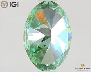 Diamante Cultivado en Laboratorio con Certificación IGI, Corte Ovalado, Color Verde Intenso de 1.50 Quilates, Claridad VVS2, Calidad Premium para Joyería - Product Image 6