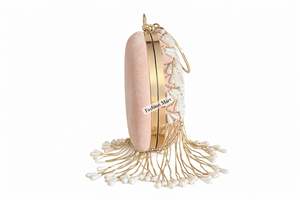 Bolso de mano redondo de lujo con perlas y borlas doradas para mujer, ideal para bodas, fiestas y eventos. - Product Image 6