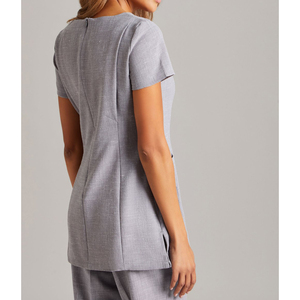 Uniformes de Spa Personalizados de Alta Calidad con Cuello en V, de Algodón, Poliéster y Spandex, Túnica Unisex para Salón de Belleza con Bolsillos y Logotipo Personalizado - Product Image 5