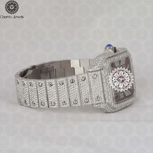 Charm_Jewels Luxury Stainless Steel Square <b>Watch</b> 34mm Analog Quartz Sapphire Crystal <b>Diamond</b> Bezel Unisex - Product Image 5