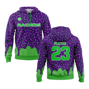 Zersia International Raiders Sweat à capuche personnalisé par sublimation Violet Vert Joueur 23 Unisexe Respirant Polyester à détection de tissu Adulte - Product Image 6