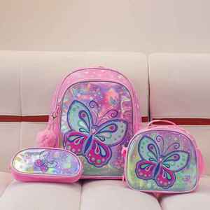 Sac à dos papillon personnalisable pour filles, en tissu Oxford, avec compartiment pour sac à déjeuner, 20-36L, résistant à l'eau, vente chaude, directement de l'usine - Product Image 3