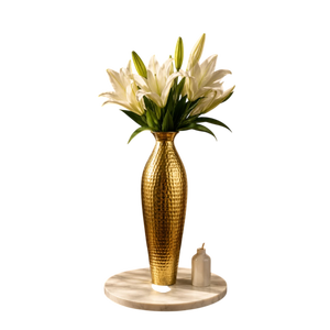 Vase de table moderne en laiton, finition dorée, fait main, porte-fleurs décoratif, centre de table pour mariage, utilisation pour la décoration intérieure - Product Image 1