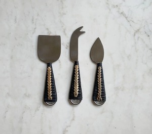 Elegante Juego de Cuchillos para Queso con Mango de Mármol, Acabado Plateado, Apto para Lavavajillas, Cubertería para Bodas - Product Image 3