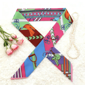 Ruban en soie sergé 90*5cm, style coréen, très tendance, luxueux, pour femmes, idéal pour la décoration, comme écharpe longue ou pour attacher les sacs - Product Image 3