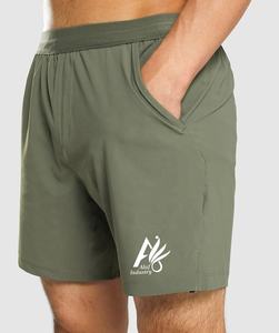 Gran oferta de pantalones cortos deportivos para hombre, pantalones cortos de entrenamiento de gimnasio de secado rápido con bolsillo, patrón sólido teñido liso, estilo informal ecológico - Product Image 6