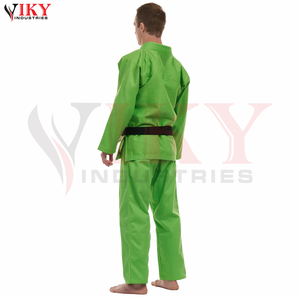Traje de Judo Clásico Reforzado de Color Verde Sólido, Transpirable, 100% Algodón, con Corte Automatizado, para Artes Marciales - Product Image 2