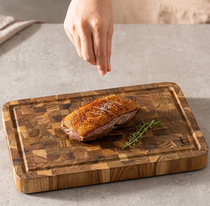 Tabla de Cortar Rectangular de Madera Premium Ha Le, Antideslizante, para Cocina, para Servir Carne, Verduras, Queso, Uso Doméstico - Product Image 3