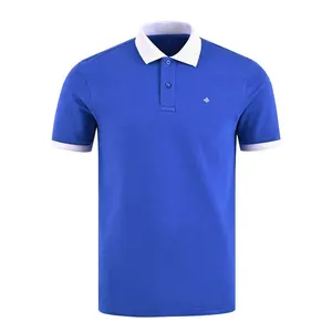 Custom Design 100% Cotton Men's Embroidered Short Sleeve Polo Shirt with polo Collar