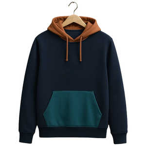 Sudadera con Capucha de Alta Calidad para Invierno, de Algodón Teñido Liso, Gruesa, Tallas Grandes, Estilo Urbano, Hombros Caídos, Personalizada, Oversize - Product Image 1
