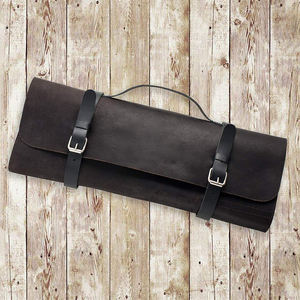 Étui de rangement pour couteaux de chef en cuir vintage de luxe, protection anti-odeur, portable, organisateur d'ustensiles de cuisine multifonction - Product Image 2