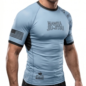 Wholesale OEM Custom Logo Short Sleeve Rashguards Unisex Premium Fabric Jiu Jitsu MMA Training <b>Gym</b> Workout <b>Compression</b> <b>Shirt</b> Top - Product Image 5