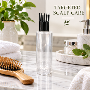 Soins des cheveux, flacon applicateur à peigne en PET de 100 ml |   Contenant vide transparent pour huile capillaire, sérum, traitement du cuir chevelu et application facile au quotidien - Product Image 4