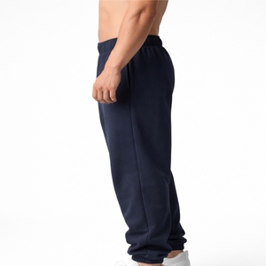 <b>Men</b>’s <b>Navy</b> Blue <b>Jogger</b> Pants With Elastic Waist Casual <b>Jogger</b> Pants With Side Pockets Midweight Cotton Autumn Wear Sweatpants - Product Image 3