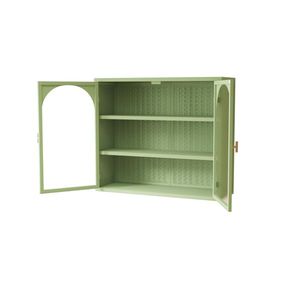 27.56 \ "moderno armadietto a parete in vetro a due porte con motivo intrecciato a tre livelli per ingresso sala da pranzo armadio a muro - Product Image 6